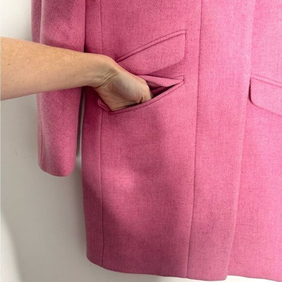 J.Crew Cocoon Bubblegum Pink Italian Stadium Cloth Wool Coat - Picture 8 of 11